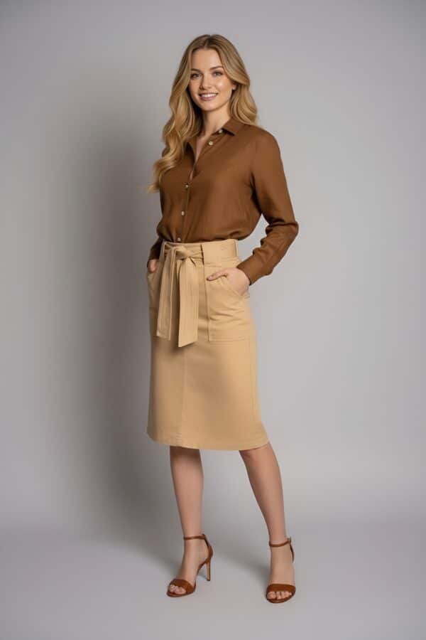 Camisa em tecido 100% linho na cor Bear