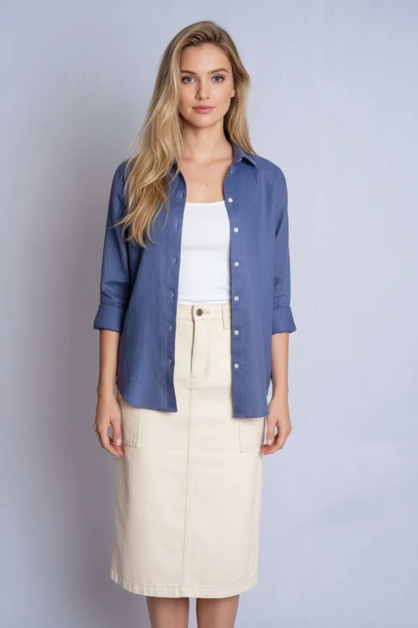 Camisa de Linho Cosmic Blue