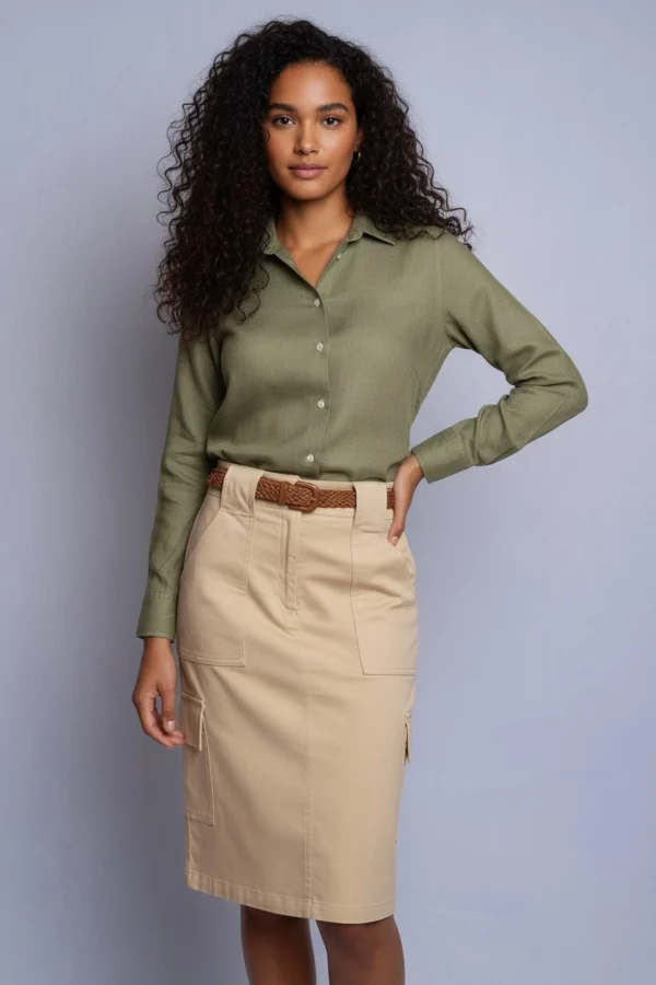 Camisa feminina puro linho Selva