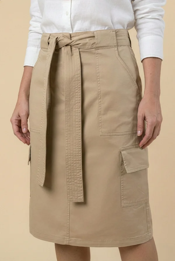 Saia de Sarja Bege